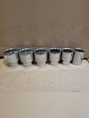 Stanley 12 Point Cr-V Sockets Lot Of 6 Used